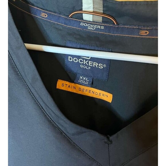 Dockers Mens XXL Black Stain Defender Golf Pullover Windbreaker Jacket - Picture 2 of 5